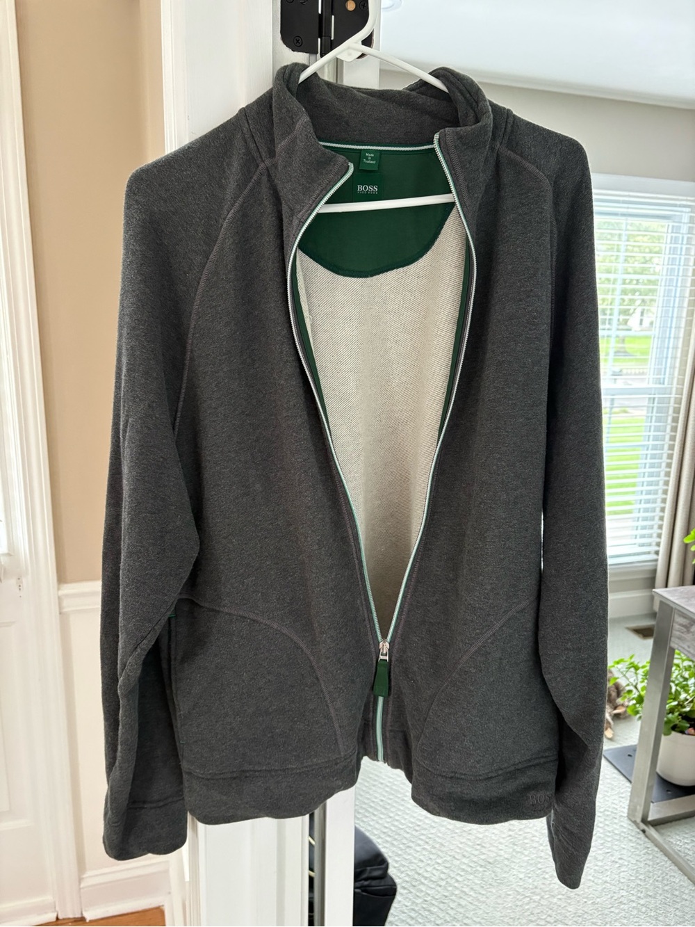 Hugo Boss Dark Gray Full-Zip Lightweight Jacket